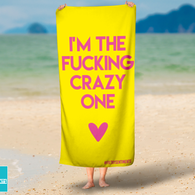 I'm The Crazy One Yellow Beach Towel